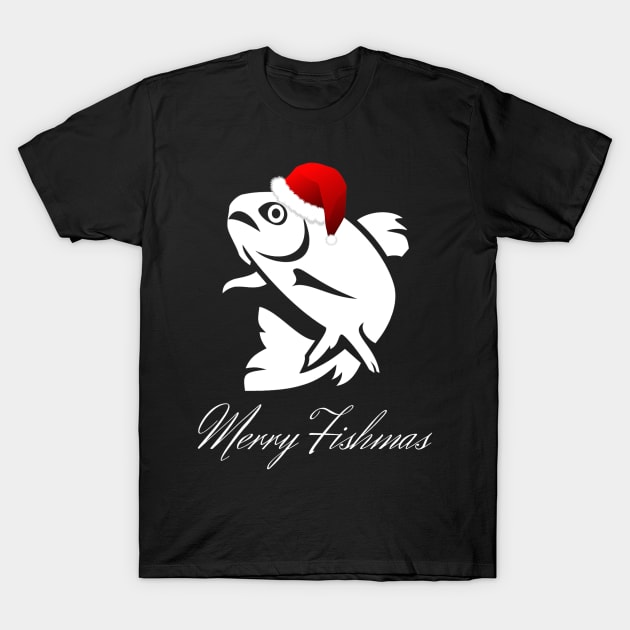 Christmas Fishing - Merry Fishmas T-Shirt by kasperek